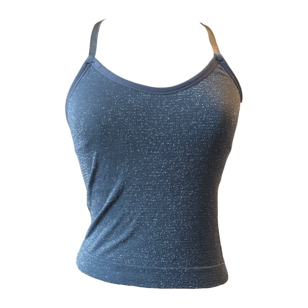 Grey glitter tank top with adjustable straps